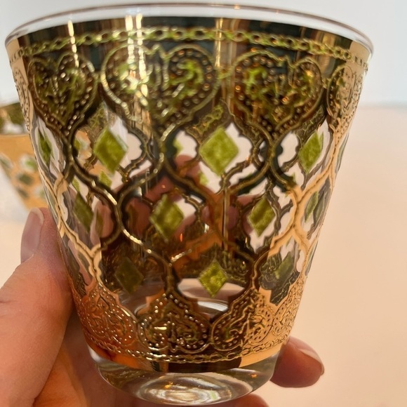 Mid-Century Modern Culver Double Old Fashion Glasses - Valencia Pattern - Picture 4 of 10